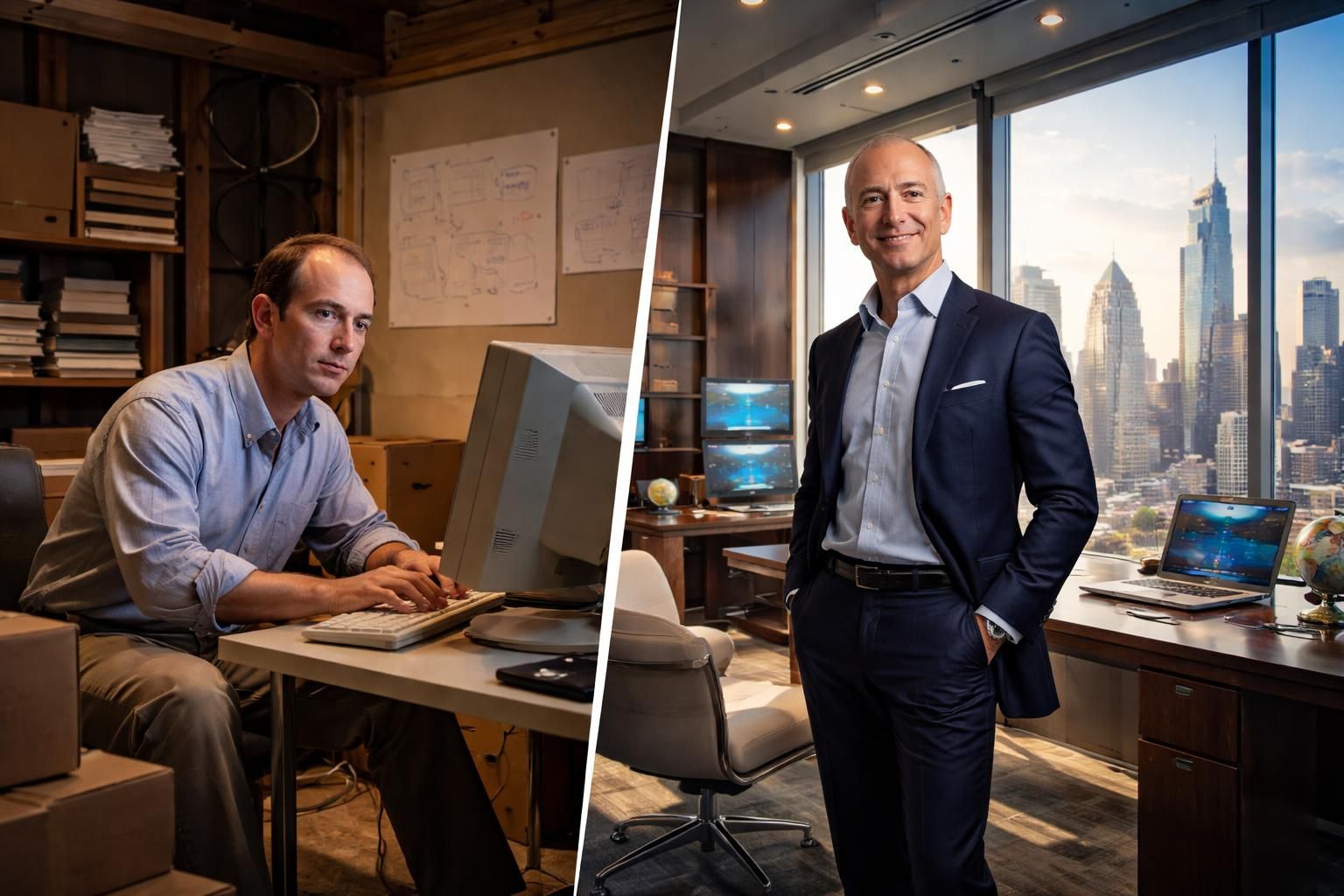 découvrez le parcours inspirant de jeff bezos, ceo d'amazon, de ses débuts modestes à la construction d'une fortune colossale et son impact sur le commerce mondial.